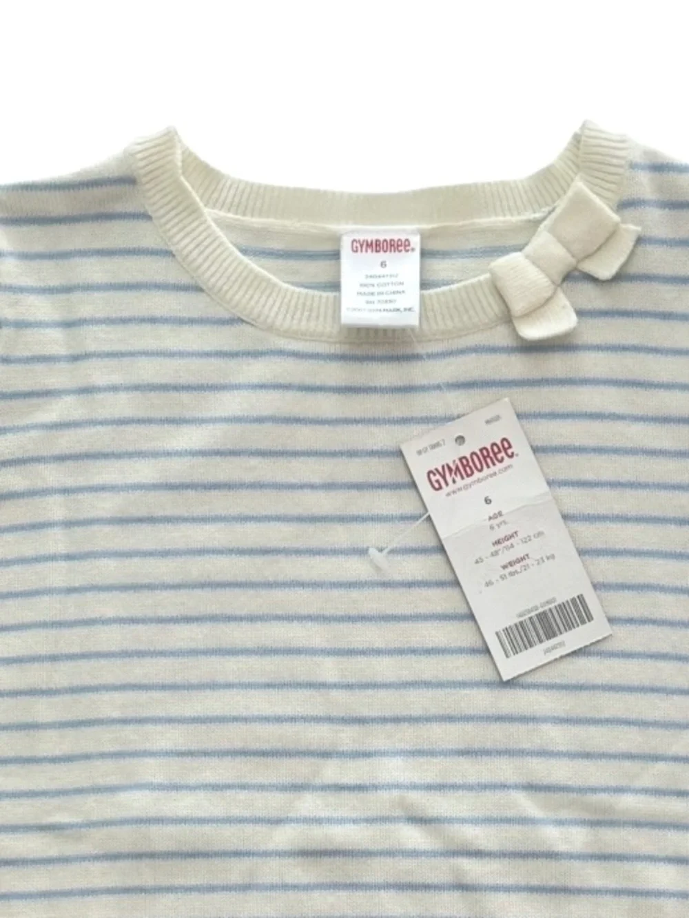 NWT Gymboree Stripe Sweater w/ Bow Paris Girls 6